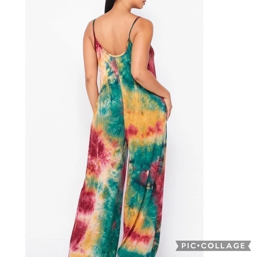 Beautiful Tie Dyed Jumper…Berry Red, Gold & Green - Picture 3 of 6